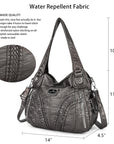 washed Large capacity Daily women Waterproof unique hobo handbag