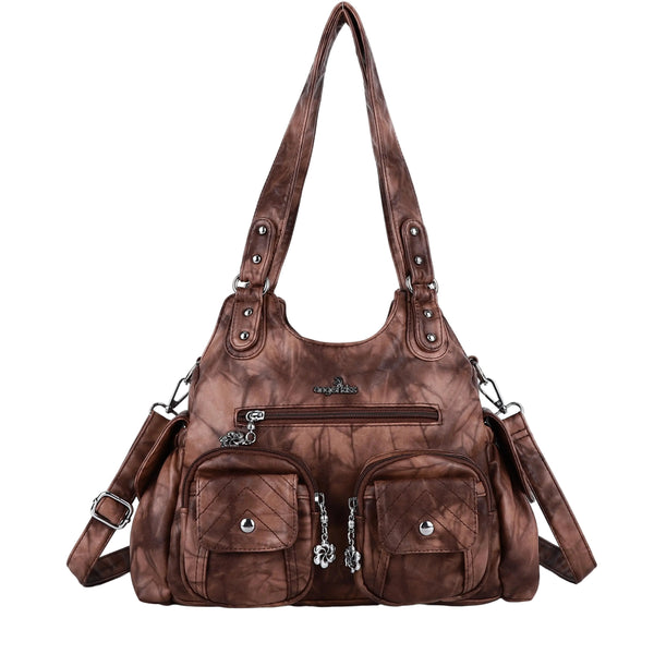 Bolso de mano artístico AngelKiss con estampado tie-dye y correa cruzada.