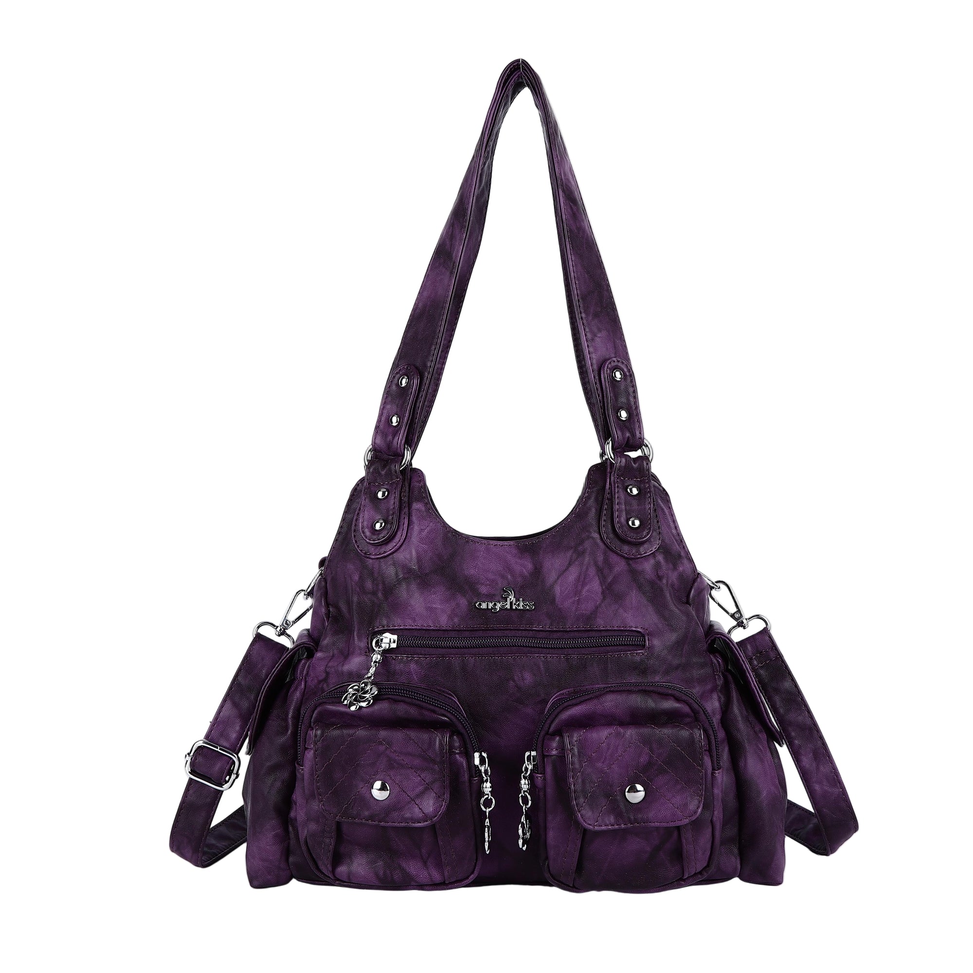AngelKiss Tie-Dye Artistic Handbag with Crossbody Strap