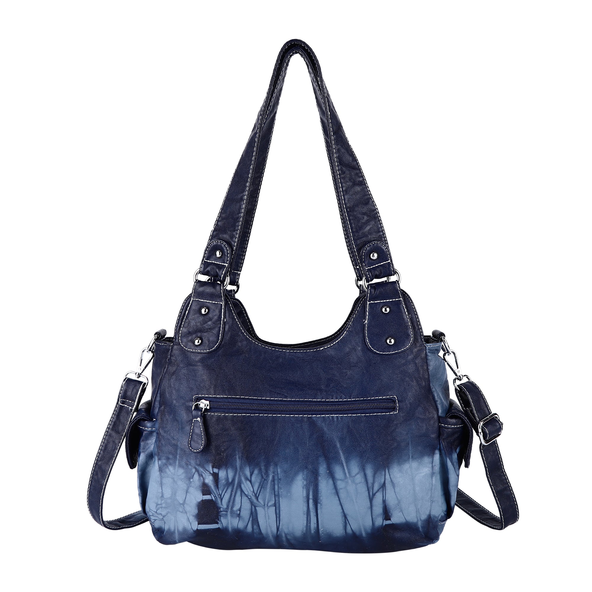 Tie-dye absorbent PU leather shoulder bag for women