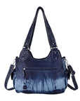 Tie-dye absorbent PU leather shoulder bag for women