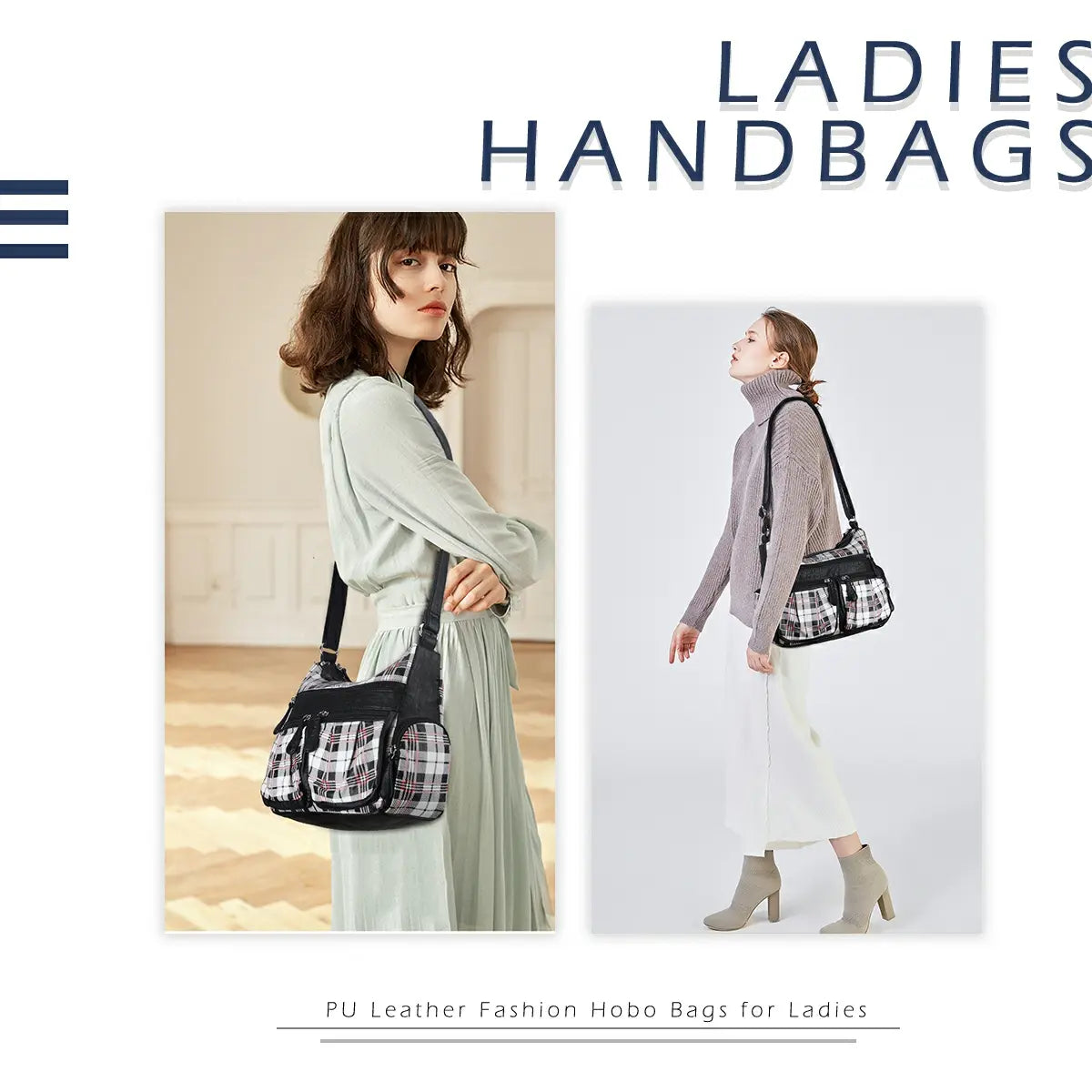 Vintage Plaid Multi-Pocket Crossbody Hobo Bag – Angelkiss Bag Vintage Plaid Multi-Pocket Crossbody Hobo Bag – Angelkiss Bag