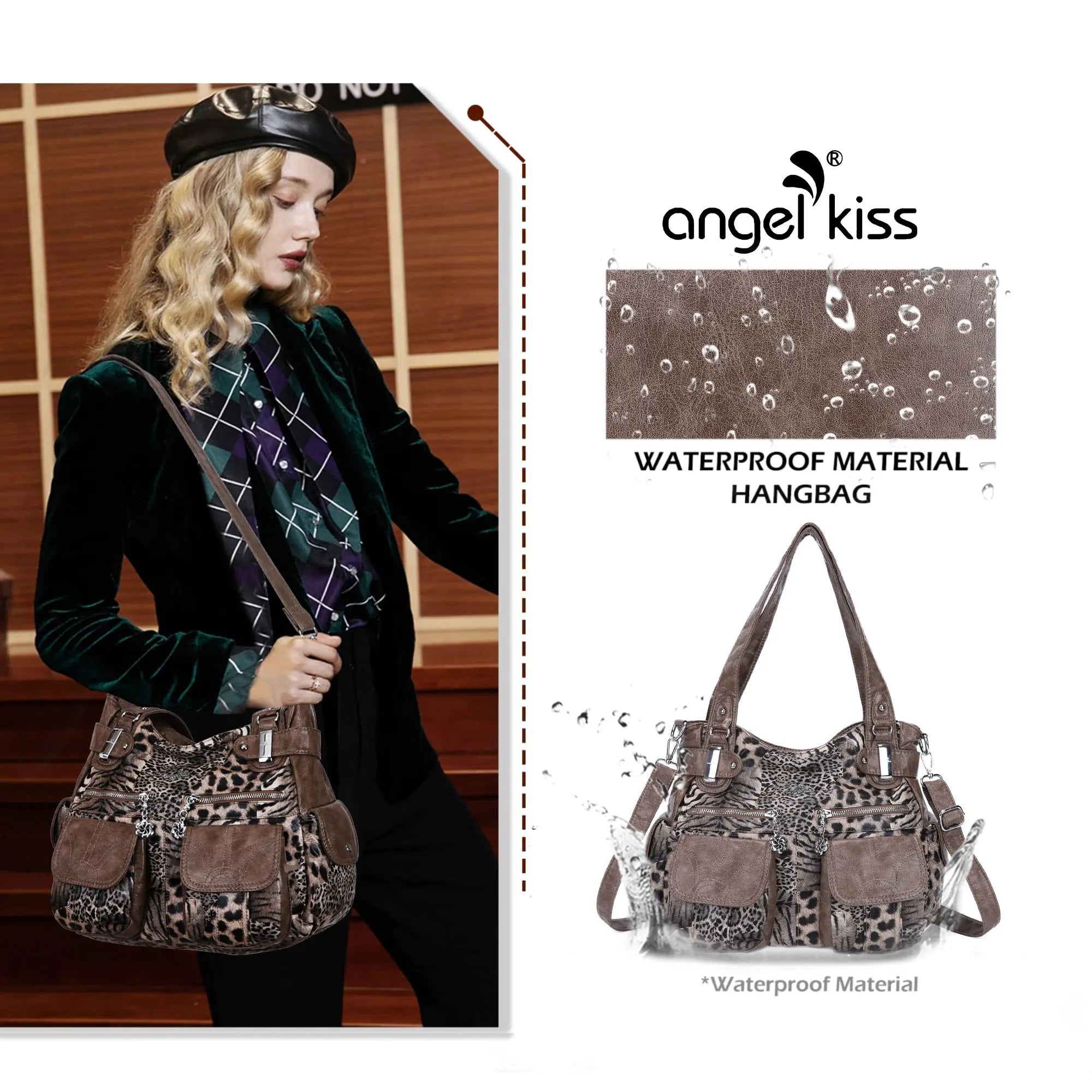 Bolso hobo de gran capacidad, creativo, hecho a mano y teñido anudado | Angelkiss Bag