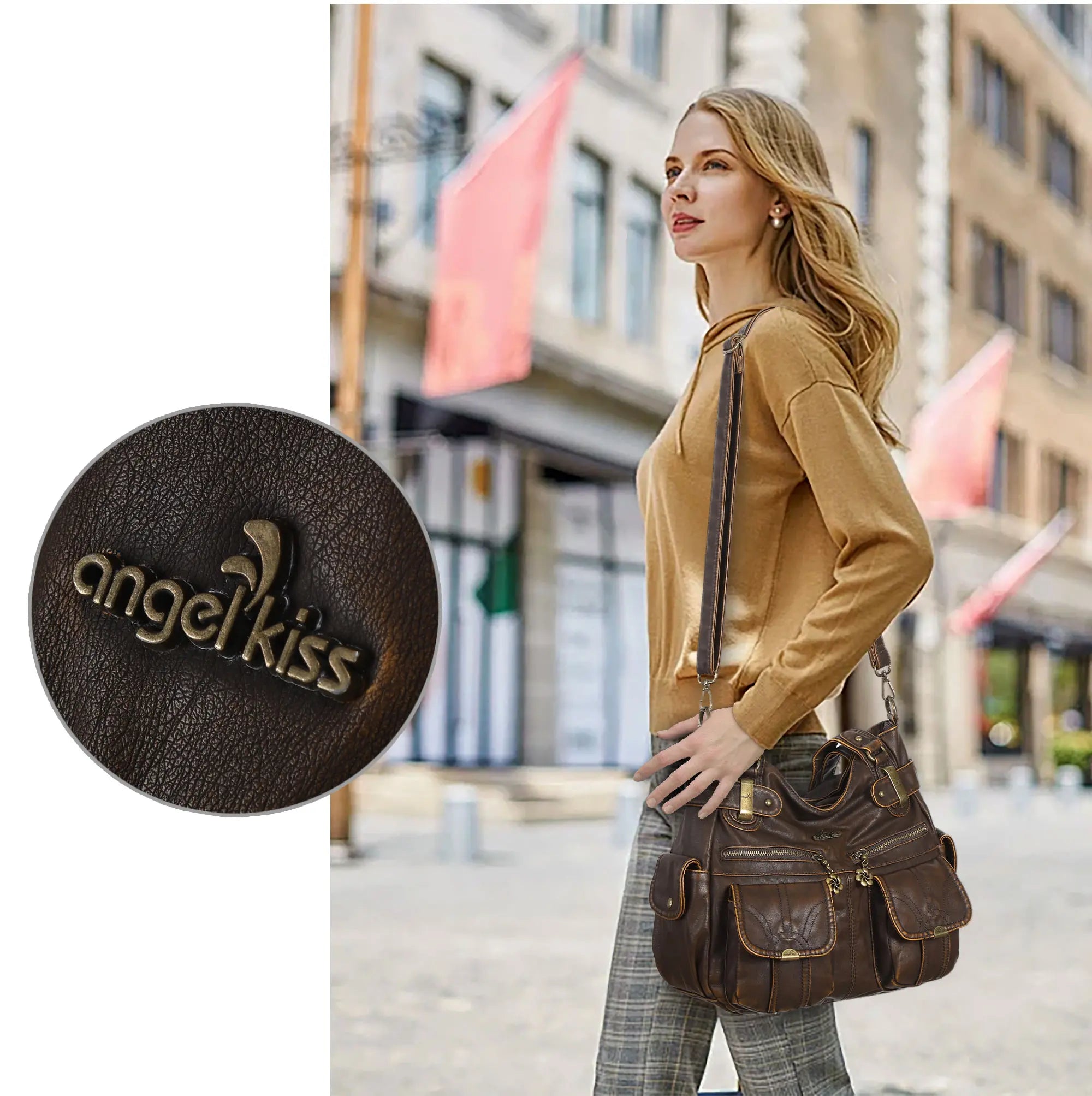 Versatile Women&#39;s Bag｜Soft Vegan Leather Multi-Pocket  Crossbody Shoulder