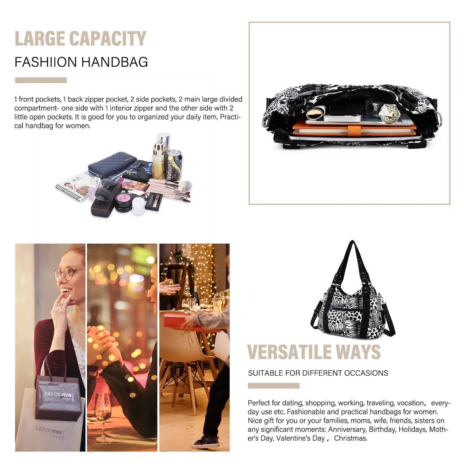 large capacity vintage plaid oil painting handbag