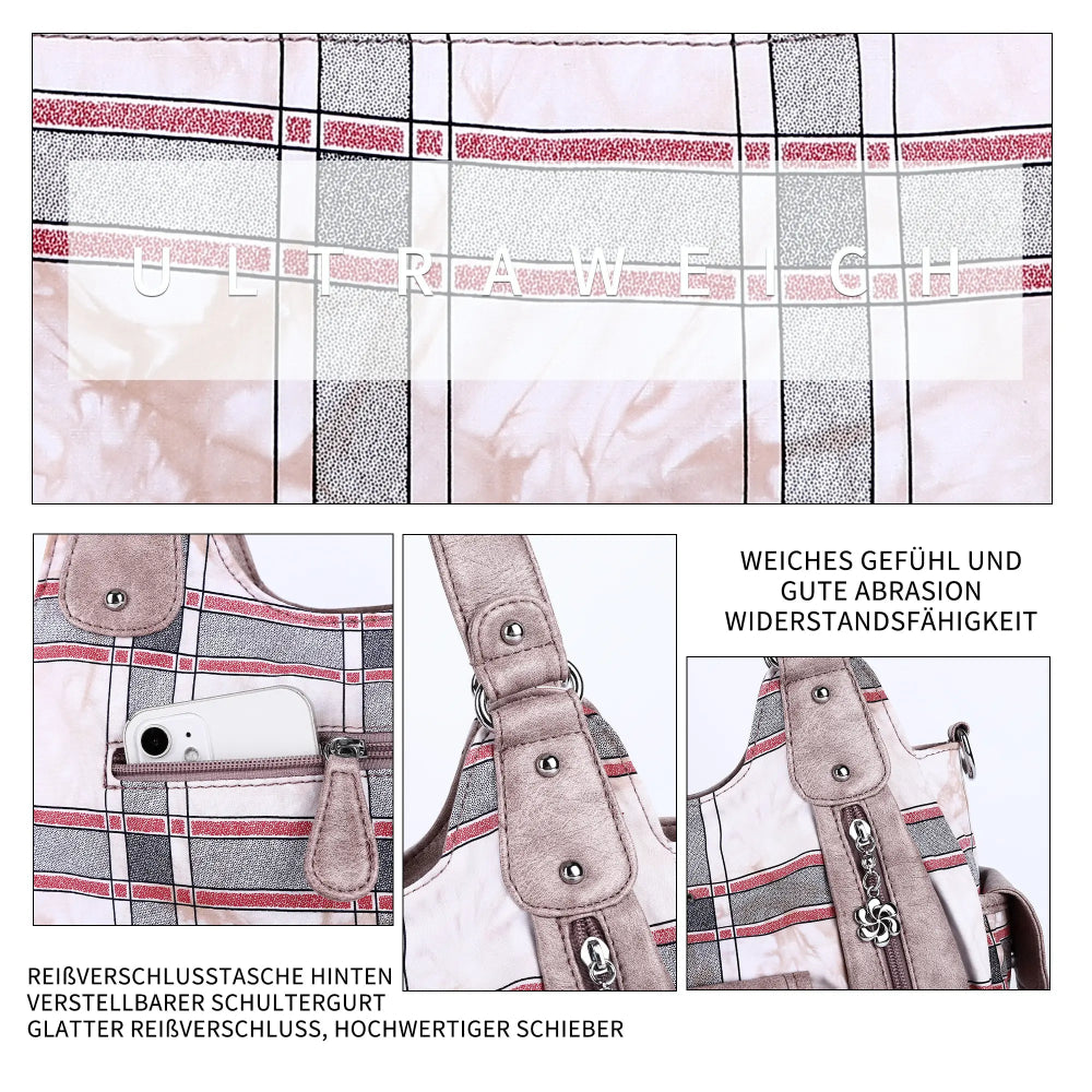 Tie-dye absorbent PU leather shoulder bag for women