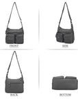 Small Plaid Washed PU Leather Multi-Pocket Crossbody Bag