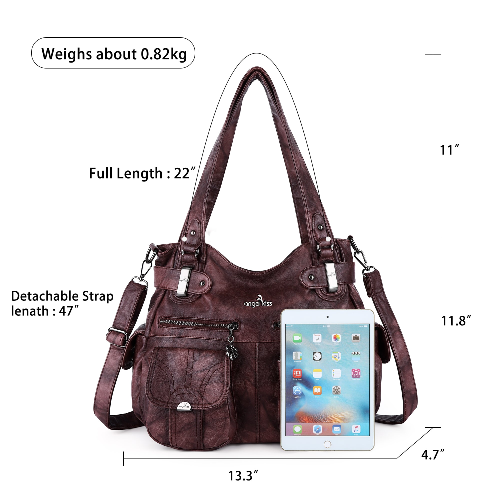 Washed Leather Hobobags Women Shoulder Bags