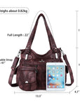 Washed Leather Hobobags Women Shoulder Bags