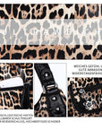 Leopard print wash PU leather women's shoulder bag tote bag