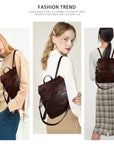 pu leather detachable shoulder strap backpack/crossbody bag