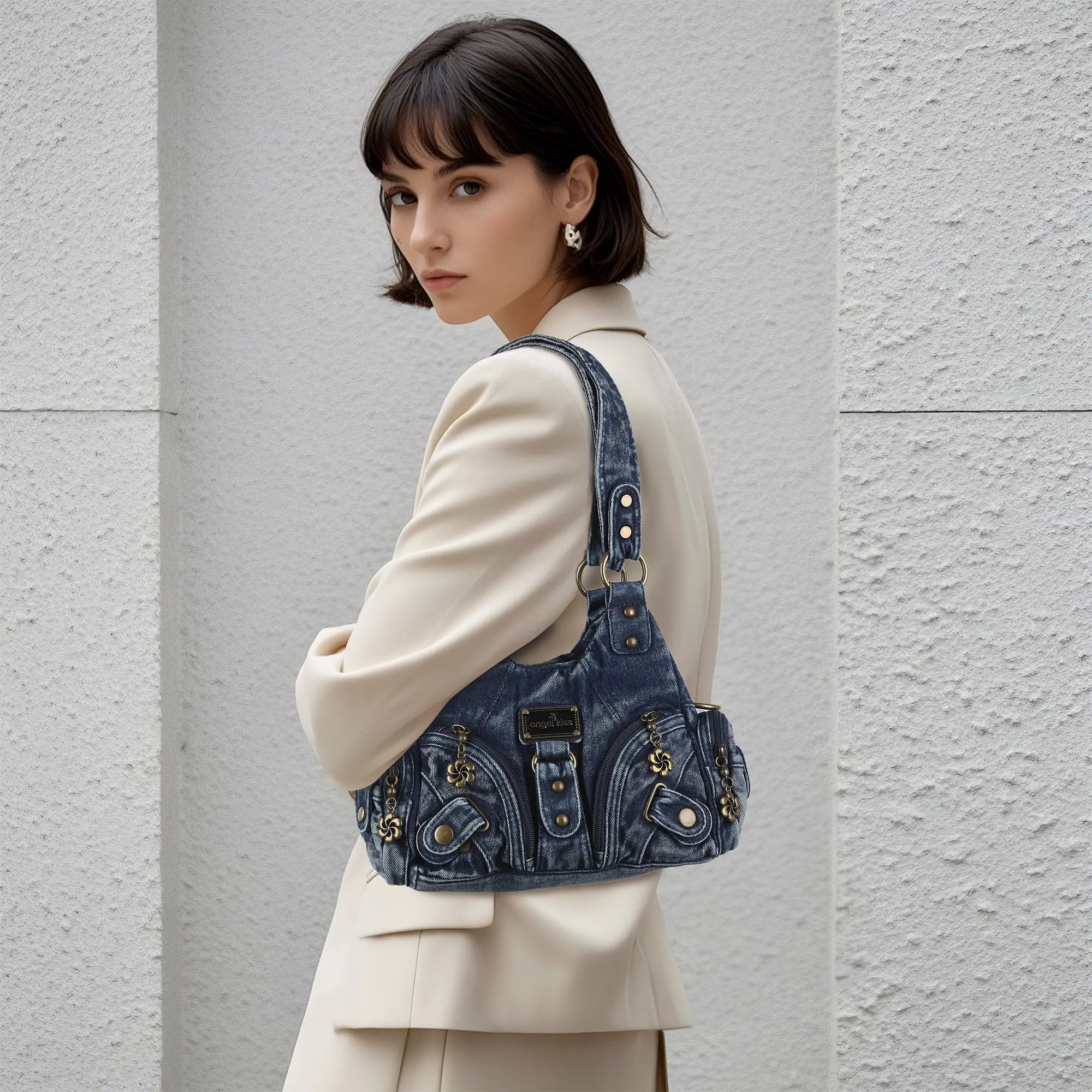 Vintage Denim Crossbody Wallet &amp; Pures