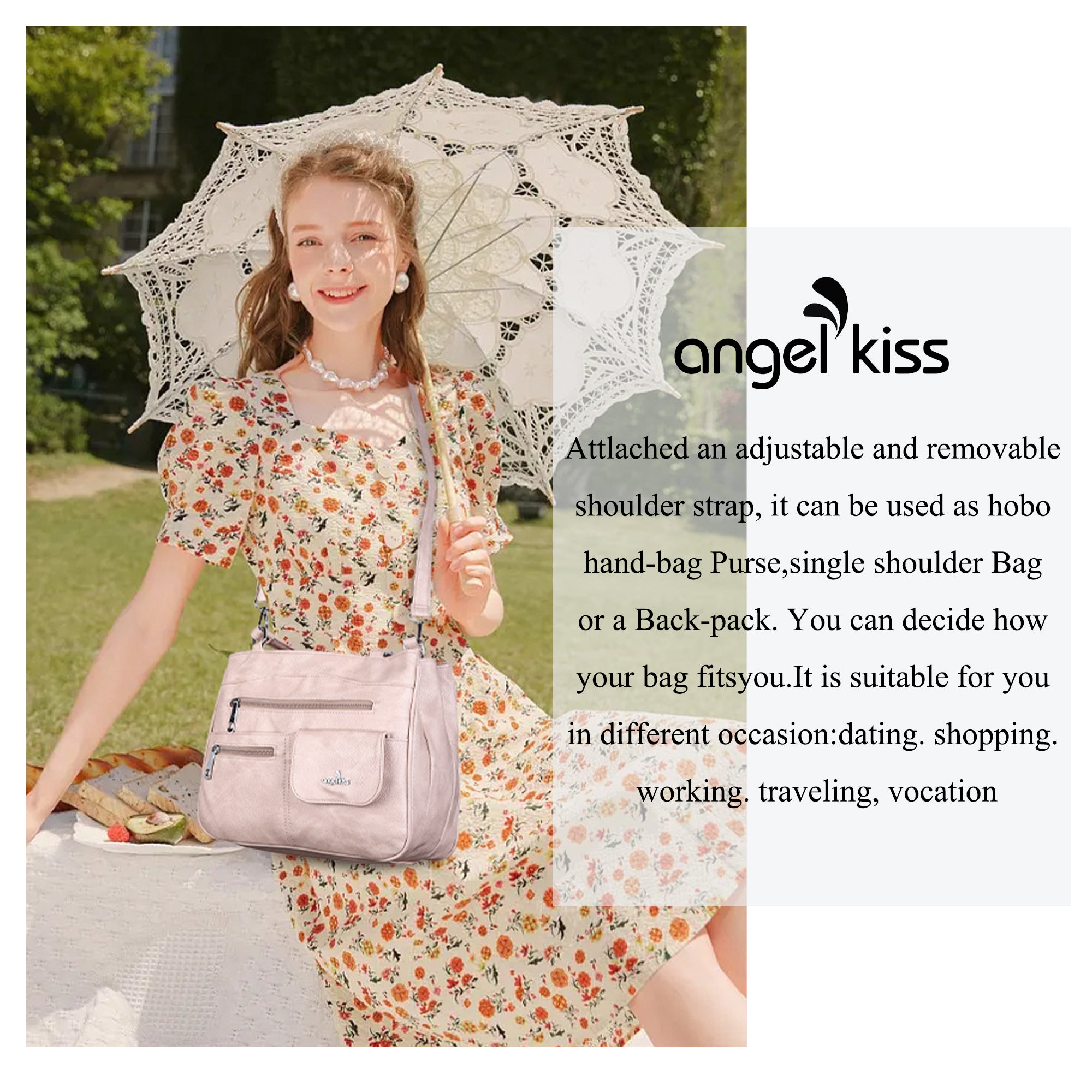 Stylish Trendy  Adjustability multi-functional Daily  women shoulder bag | Angel Kiss bag