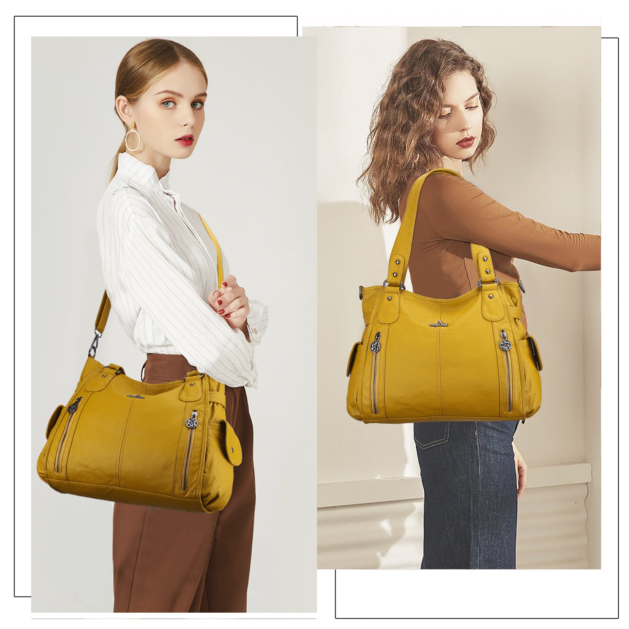 Angel Kiss Ladies Solid Color Vintage Handbag – Angelkiss Bag