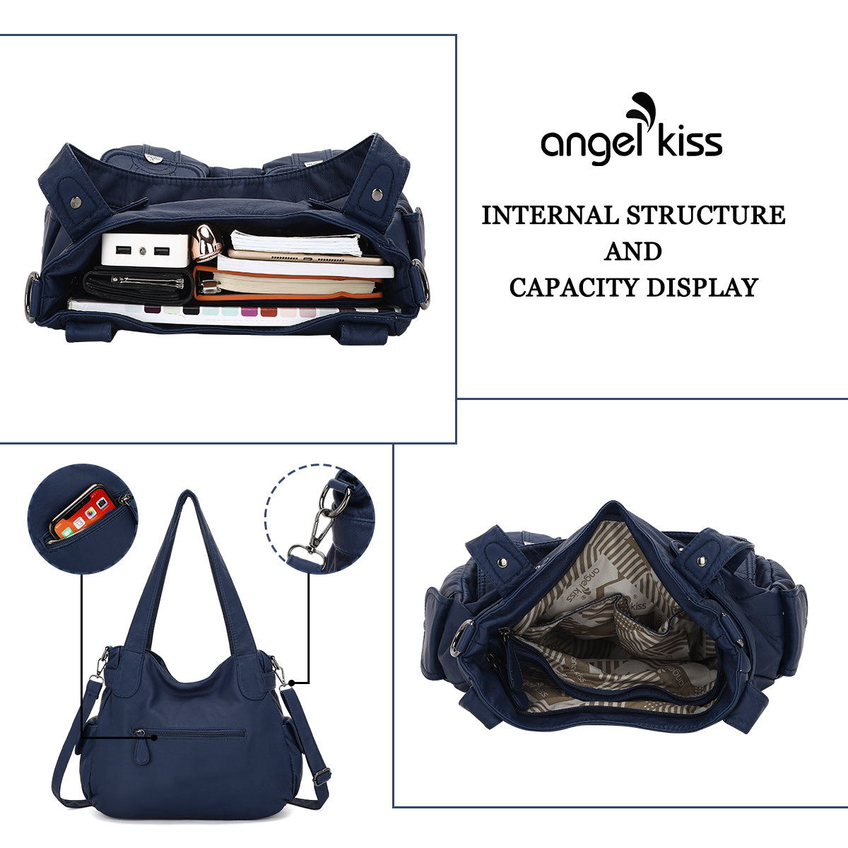 Fashionable Large Capacity Hobo Bag | Angelkiss Bag