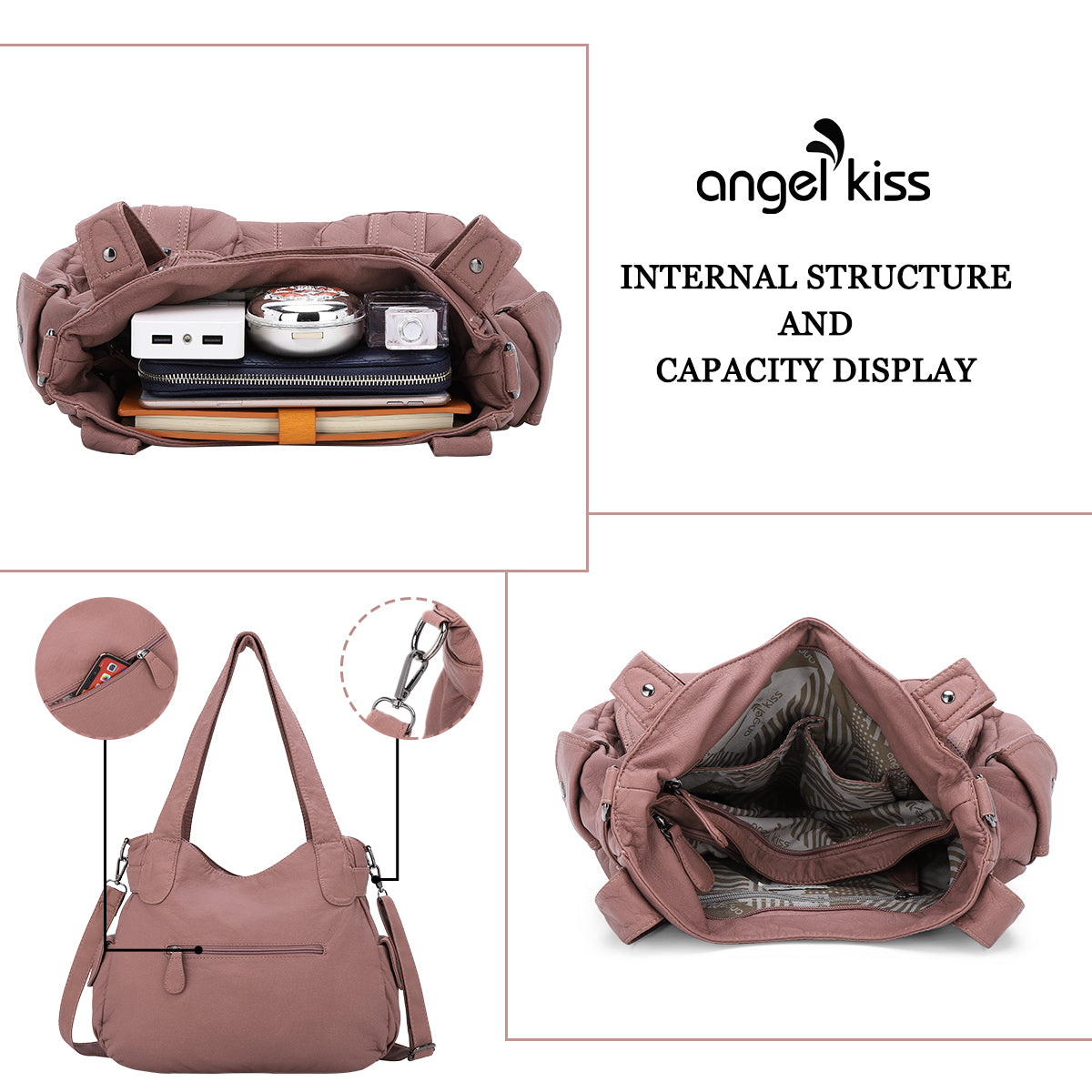 Fashionable Large Capacity Hobo Bag | Angelkiss Bag