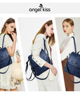 pu leather detachable shoulder strap backpack/crossbody bag