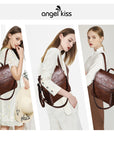 pu leather detachable shoulder strap backpack/crossbody bag