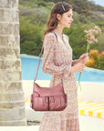 Women's water wash pu leather crossbody bag