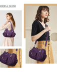 Women Shoulder Bag Handbag of Washed PU Leather