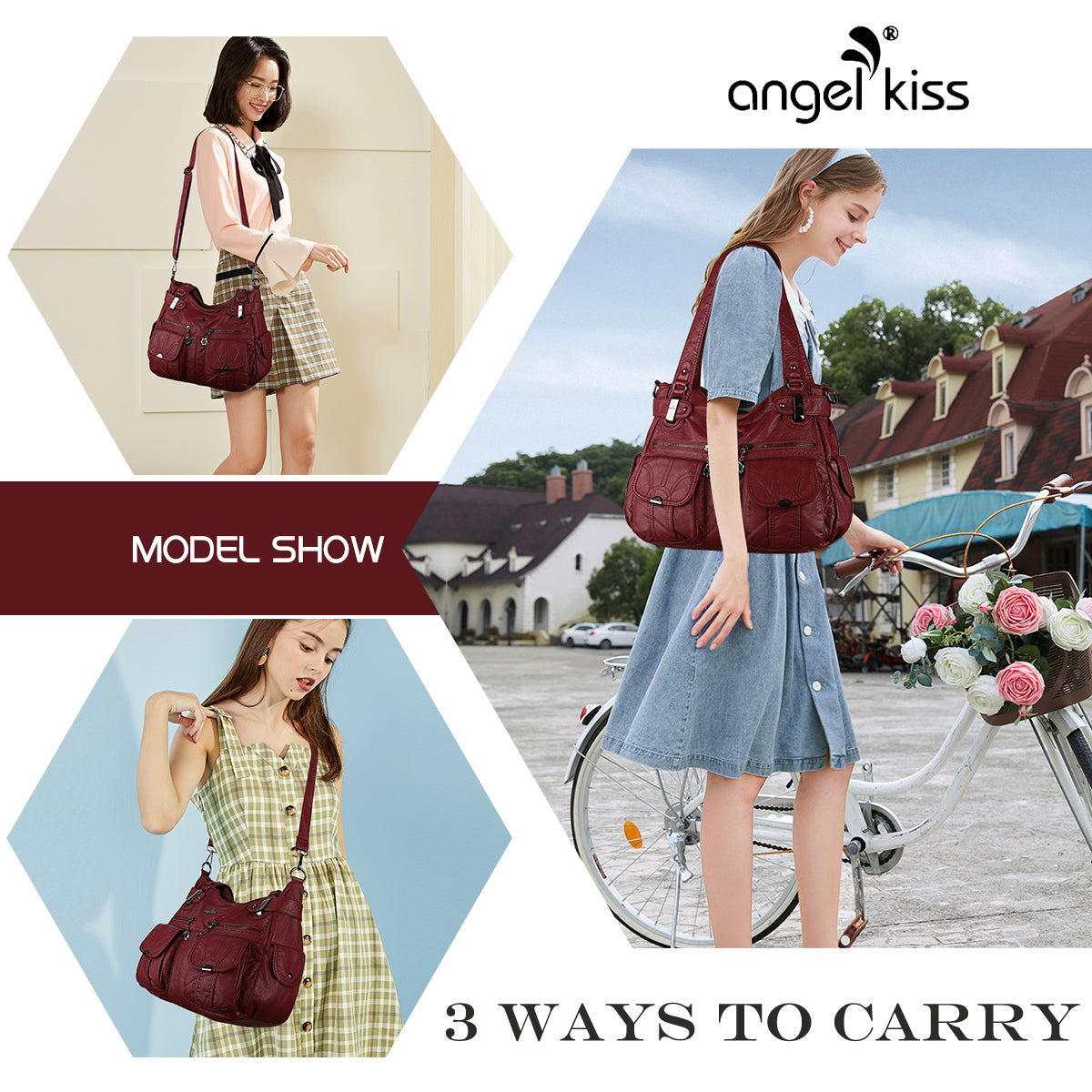 Fashionable Large Capacity Hobo Bag | Angelkiss Bag