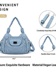 Women  handbag with High Quality Washed PU and Multi-pack