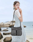 Women's water wash pu leather crossbody bag