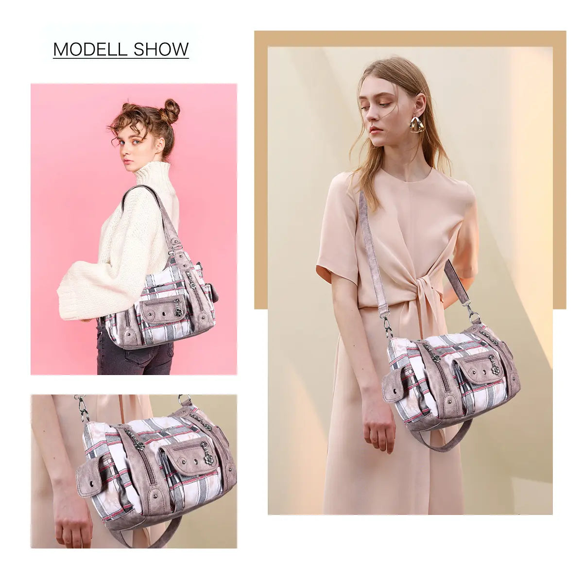 Tie-dye absorbent PU leather shoulder bag for women