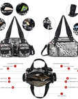 Washed Leather  Leopard print waterproof Handbag Unique Style For Women shoulder bag