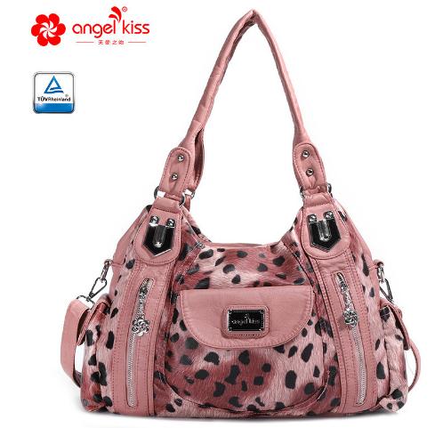 Women  handbag with High Quality Washed PU Multi-function Bag