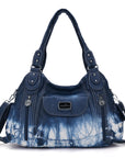 Women  handbag with High Quality Washed PU and Multilayer separation