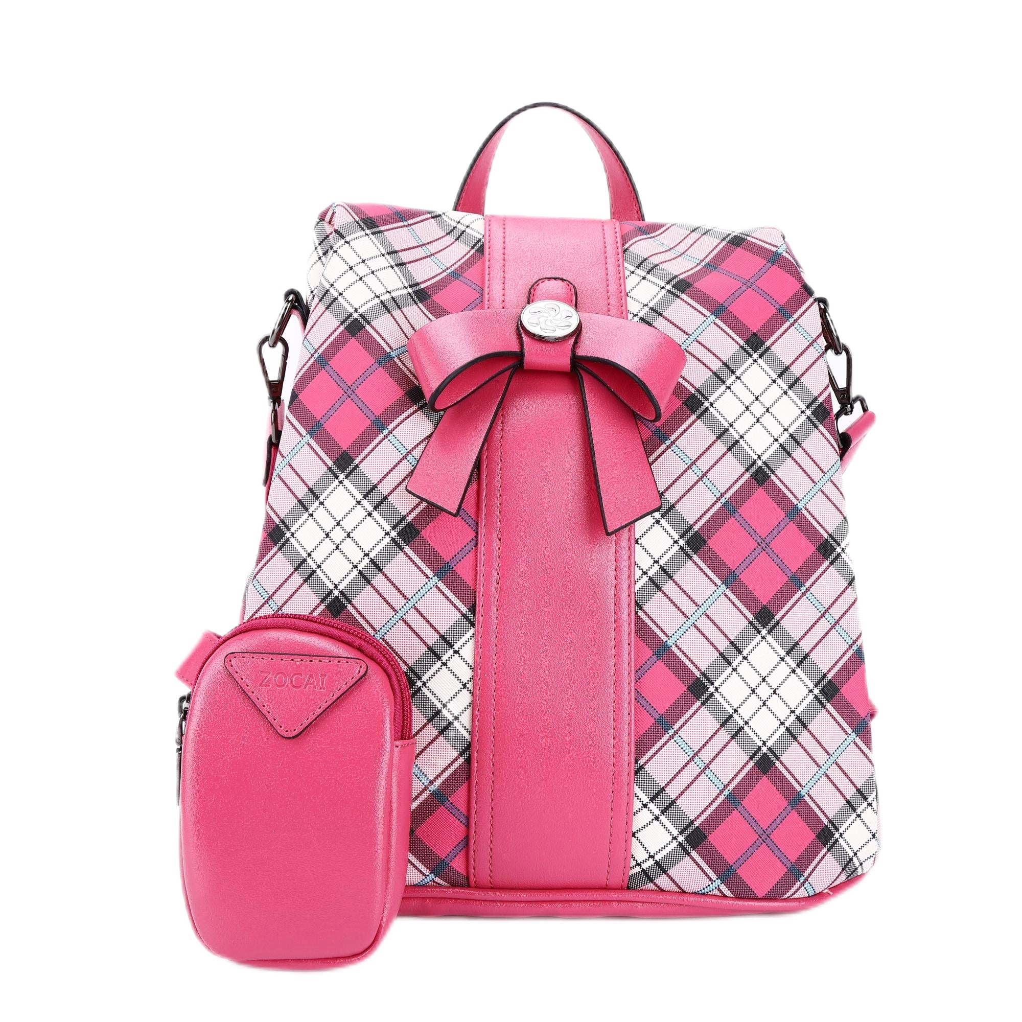 fashion plaid daily lightweight backpack-Angelkiss Bag