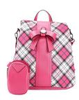 fashion plaid daily lightweight backpack-Angelkiss Bag