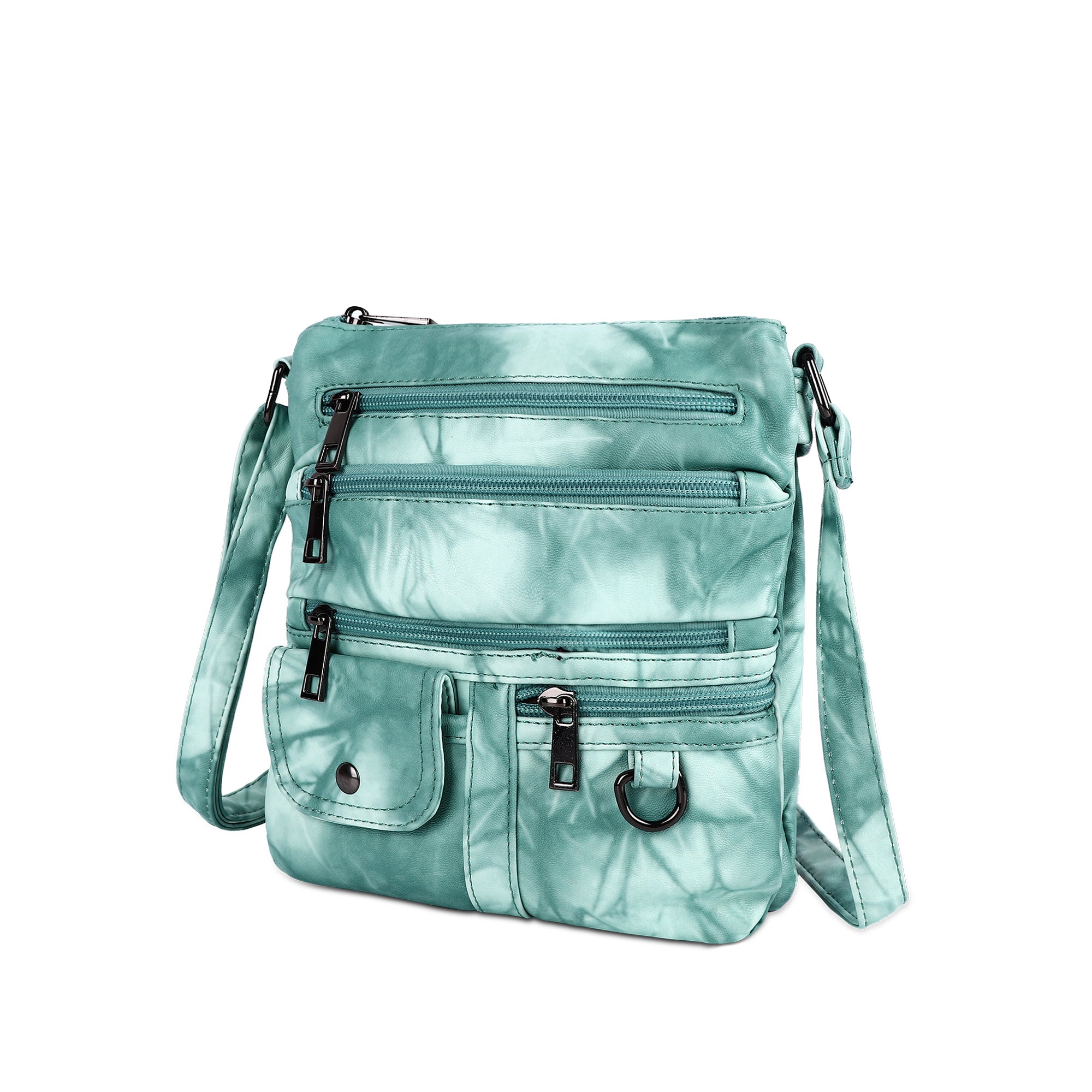 Women&#39;s tie-dye vintage pu leather crossbody bag