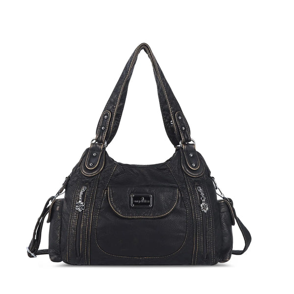 Women  handbag with High Quality Washed PU and Multi-pack