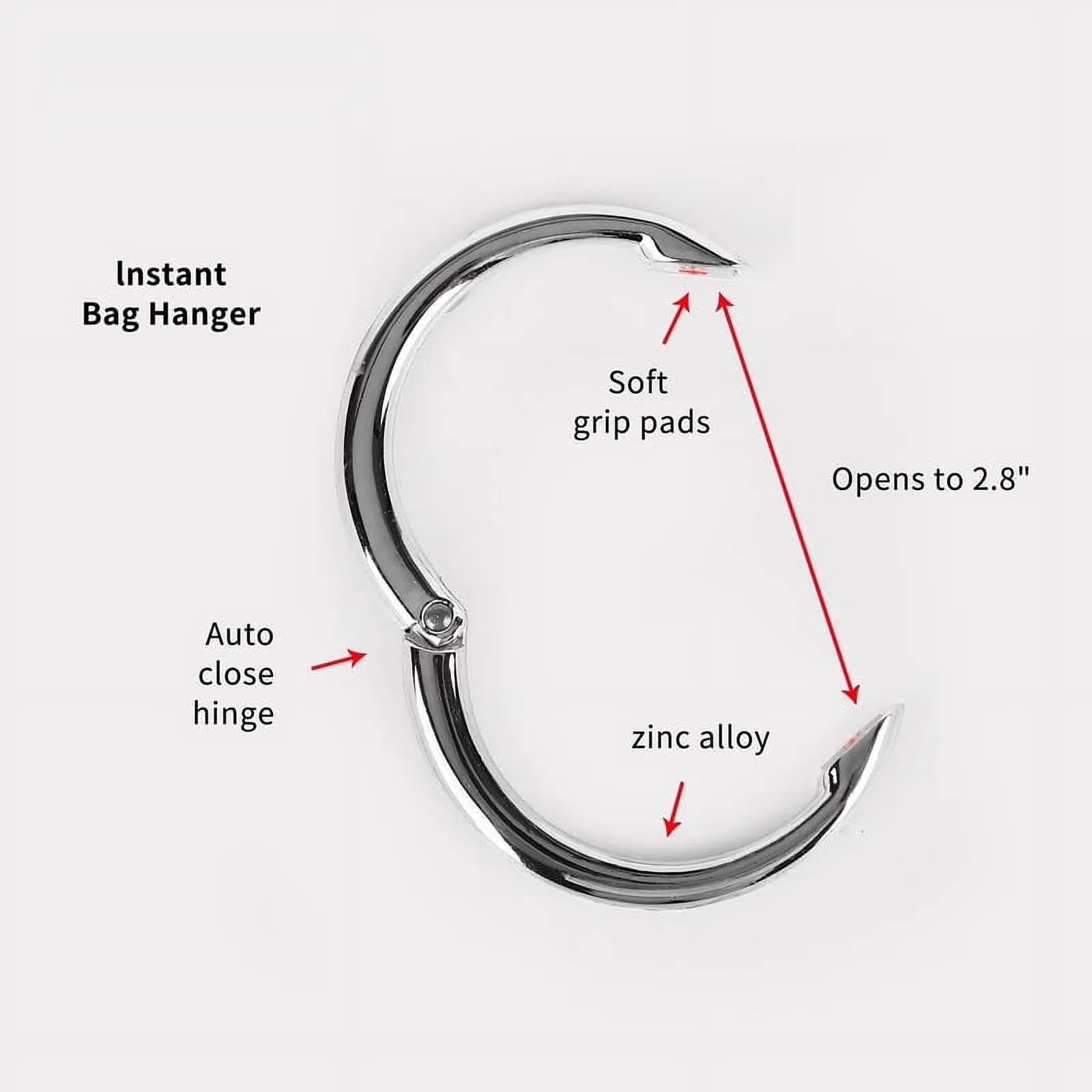 Angelkiss Instant "No-Drop" Metal Bag Hanger (Anti-Slip Design)