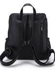 Wash water pu leather large capacity multi-functional backpack