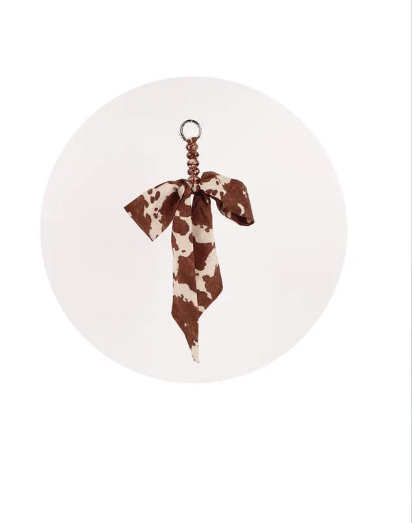 Bow Bag Charm Keychain with Structured Shape