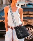 Vegan Leather Tassel Crossbody Bag with Dual Straps