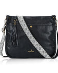 Vegan Leather Tassel Crossbody Bag with Dual Straps