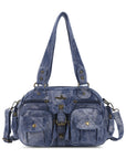 Washed Leather  denim design Handbag Unique Style For Women Crossbody Bag