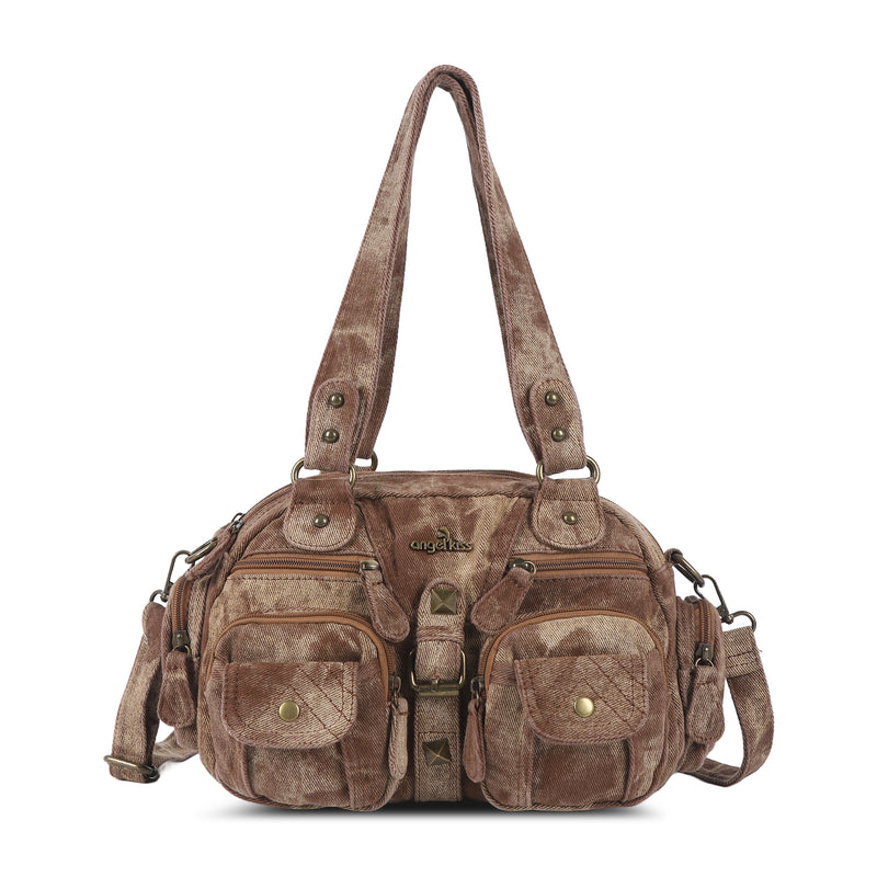 Washed Leather  denim design Handbag Unique Style For Women Crossbody Bag