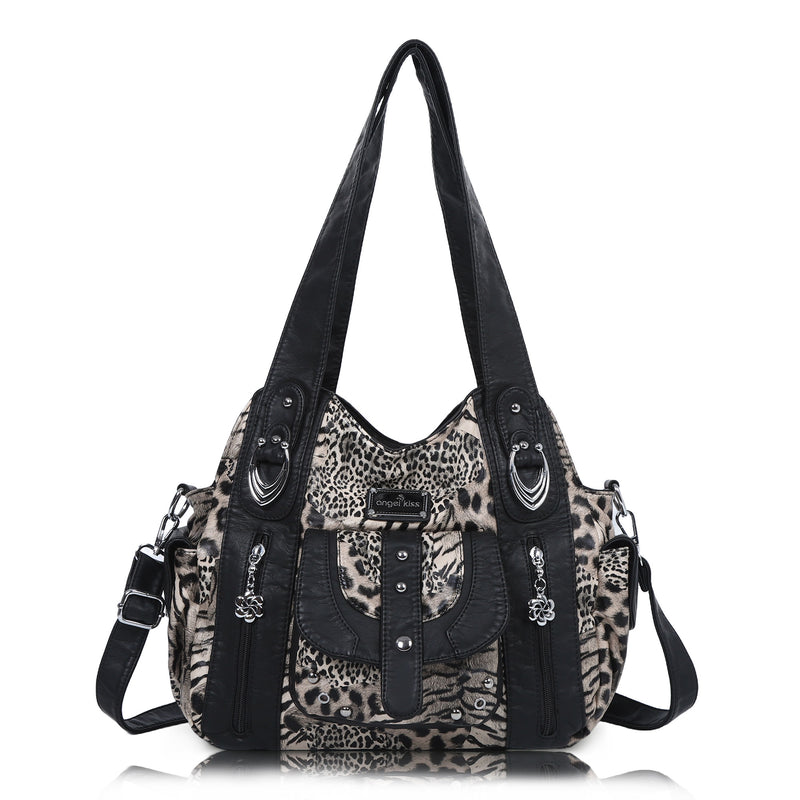Tote solid color retro tie-dye spacious unique texture of the wandering bag