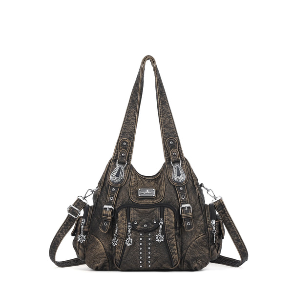Structured Eco-Friendly Shoulder & Crossbody Bag with Multi-Pockets