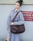 Vintage Vegan Leather Handbag – Multi-Pocket Shoulder Tote