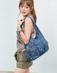 Bolso de mano vintage de piel sintética color bronce – Bolso de hombro y bandolera con múltiples bolsillos