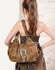Everyday Hobo Shoulder Bag with Contrast Trim Details