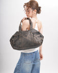 Washed PU Large-Capacity Multi-Pocket Bowler Bag