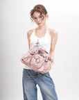 Washed Vintage Multi-Pocket Buckle Shoulder Bag