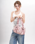 Washed Vintage Multi-Pocket Buckle Shoulder Bag